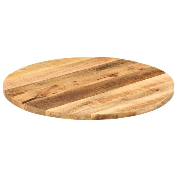 vidaXL Tablero de mesa redondo madera maciza mango rugosa &Oslash; 80x2,5 cm