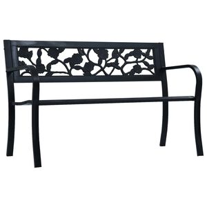vidaXL Banco de jard&iacute;n acero negro 125 cm