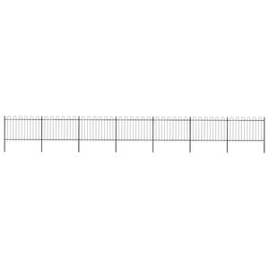 vidaXL Valla de jard&iacute;n con aro superior de acero 1248x120 cm negra