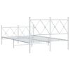 vidaXL Estructura cama sin colch&oacute;n con estribo metal blanco 120x200 cm