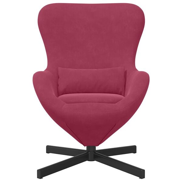 vidaXL Sill&oacute;n huevo Rojo vino 63 x 73 x 90 cm Terciopelo