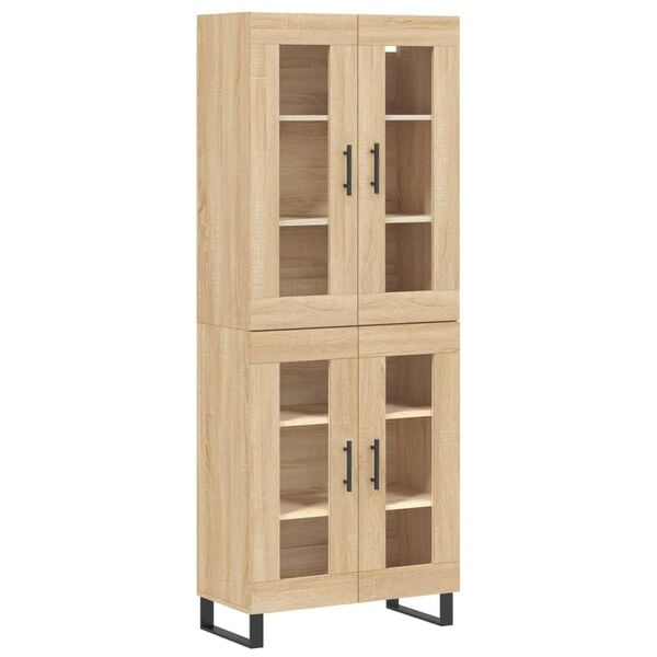 vidaXL Aparador alto madera contrachapada color roble 69,5x34x180 cm
