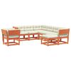 vidaXL Set muebles jard&iacute;n 8 pzas con cojines madera pino marr&oacute;n cera
