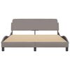 vidaXL Estructura de cama Dover tela gris taupe 160x200 cm