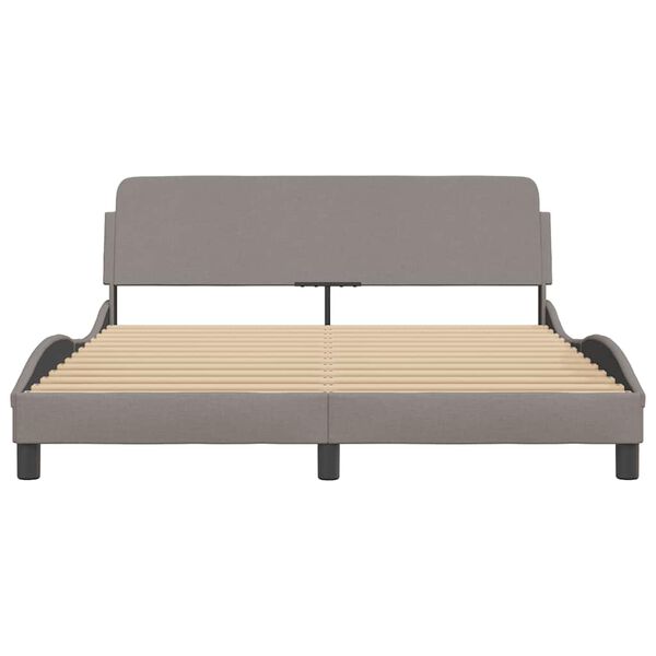 vidaXL Estructura de cama Dover tela gris taupe 160x200 cm