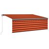 vidaXL Toldo autom&aacute;tico retr&aacute;ctil con persiana 4x3 m naranja y marr&oacute;n