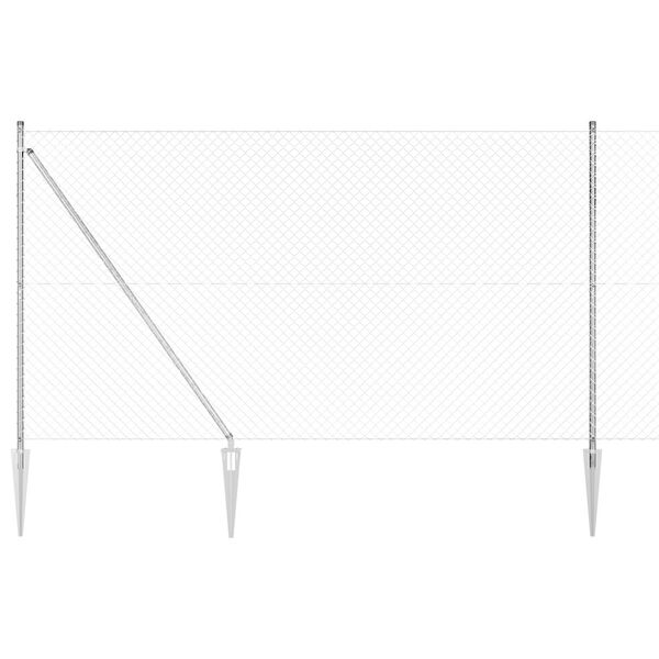 vidaXL Poste de Valla Plateado 10 x 1,6 m (malla de 40 x 40 mm) Acero