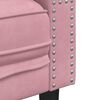 vidaXL Sill&oacute;n Chesterfield de terciopelo rosa