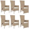 vidaXL Set comedor de jardín 7 pzas con cojines ratán sintético beige