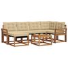 vidaXL Conjunto de sof&aacute;s de exterior 7 uds. Natural y Beige