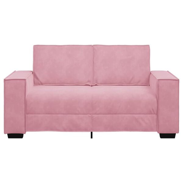 vidaXL Sof&aacute; de 2 plazas terciopelo rosa 160x78x84 cm