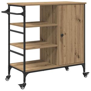 vidaXL Carro de Cocina Roble artisan 87.5 x 39 x 84.5 cm