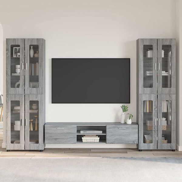 vidaXL Conjunto de mueble de TV con caj&oacute;n FLORIN Gris Sonoma