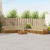 vidaXL Conjunto de sof&aacute;s de exterior con coj&iacute;n 9 pcs Natural y Beige