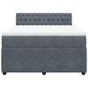 vidaXL Cama box spring con colch&oacute;n terciopelo gris oscuro 140x190 cm