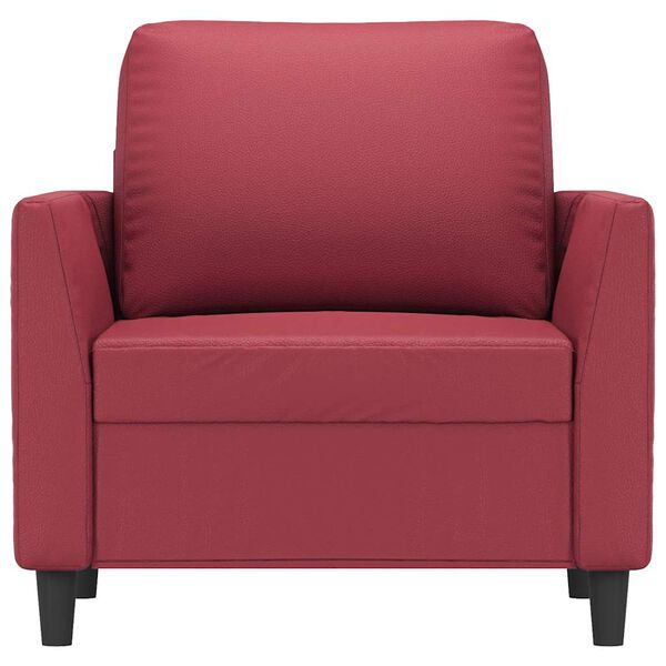 vidaXL Sill&oacute;n cuero sint&eacute;tico rojo tinto 60 cm