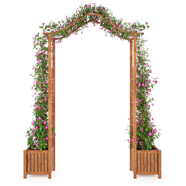 vidaXL Arco de jard&iacute;n con jardinera de madera maciza 180x40x218 cm