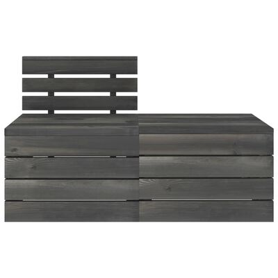 vidaXL Muebles de jardín de palets 2 piezas madera de pino gris oscuro