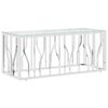 vidaXL Mesa de centro acero inoxidable y vidrio 110x45x45 cm