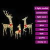 vidaXL Familia de Renos con 300 LED 3 pcs c&aacute;lido 67 x 26 x 127 cm PET