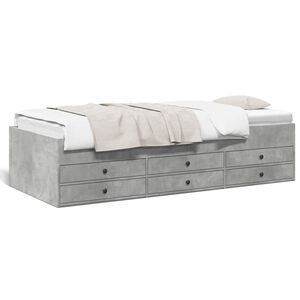 vidaXL Sof&aacute; cama con cajones sin colch&oacute;n gris hormig&oacute;n 90x200 cm