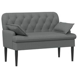 vidaXL Sof&aacute; amoroso con botones acolchados Gris oscuro Tela