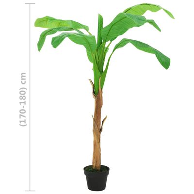 vidaXL Árbol bananero artificial con macetero 180 cm verde