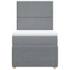 vidaXL Cama box spring con colch&oacute;n tela gris claro 90x200 cm