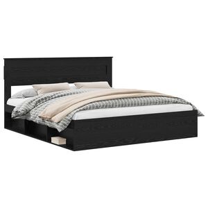 vidaXL Estructura de cama Negro 200 x 200 cm Madera de pino macizo