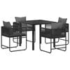 vidaXL Conjunto de Comedor de Jard&iacute;n 5 pcs Negro y Antracita