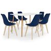 vidaXL Juego de comedor 7 piezas azul