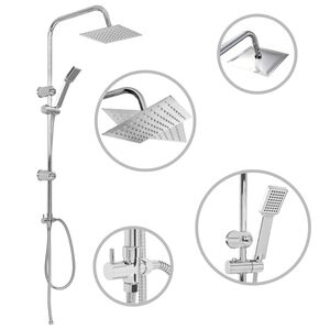 vidaXL Kit de ducha combinado con ducha de mano acero inoxidable