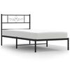 vidaXL Estructura cama sin colch&oacute;n con cabecero metal negro 100x190 cm