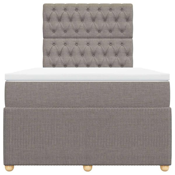 vidaXL Cama box spring con colch&oacute;n tela gris taupe 120x190 cm