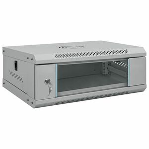 vidaXL Armario de red con almacenamiento Gris 53 x 35 x 21 cm Acero