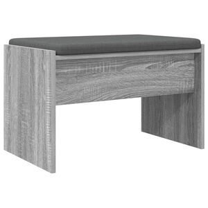 vidaXL Banco de entrada con coj&iacute;n Gris Sonoma 63 x 38 x 40 cm