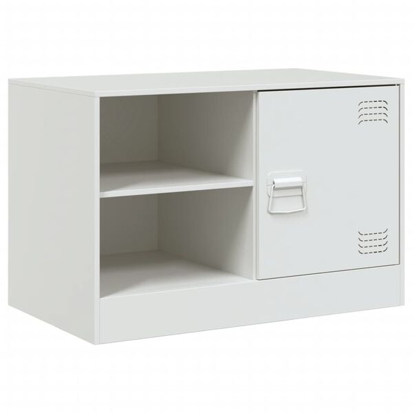 vidaXL Mueble para TV de acero blanco 67x39x44 cm