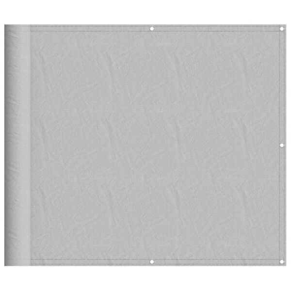 vidaXL Pantalla de balc&oacute;n 100% poli&eacute;ster Oxford gris claro 90x800 cm