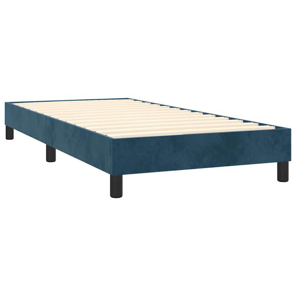 vidaXL Cama box spring con colch&oacute;n terciopelo azul oscuro 80x200 cm