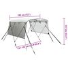 vidaXL Toldo bimini 3 arcos con paredes laterales de malla