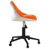 vidaXL Silla de oficina giratoria de cuero sint&eacute;tico naranja y blanco