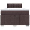vidaXL Cama box spring con colch&oacute;n tela marr&oacute;n oscuro 120x190 cm