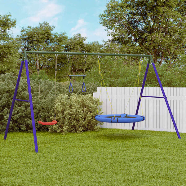 vidaXL Set de columpios exterior columpio, trapecio y columpio plato