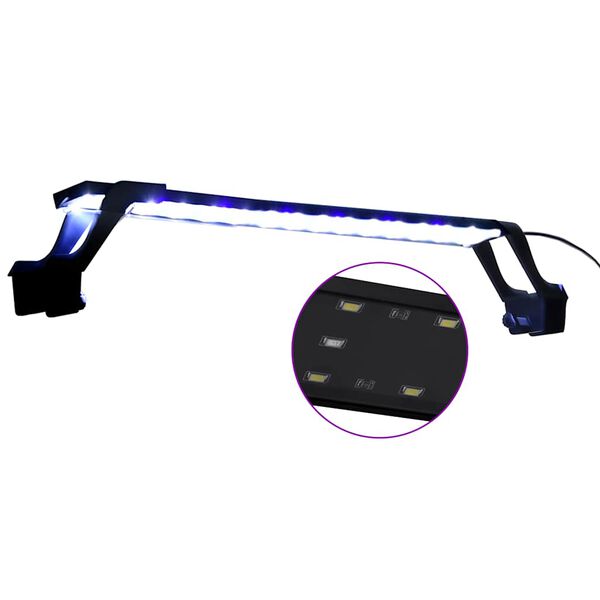 vidaXL Luz LED para acuario con abrazaderas azul y blanco 55-70 cm