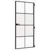 vidaXL Puerta interior delgada negra vidrio y aluminio 93x201,5 cm