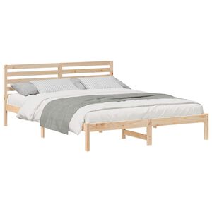 vidaXL Estructura de cama Marr&oacute;n 160 x 220 cm Madera de pino macizo