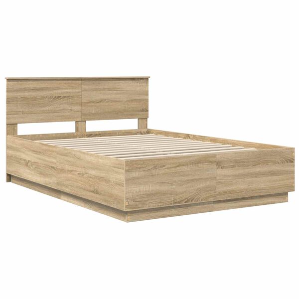 vidaXL Estructura de cama con cabecera Roble Sonoma 150 x 200 cm