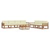 vidaXL Conjunto de sof&aacute;s de exterior 8 uds. Natural y Crema