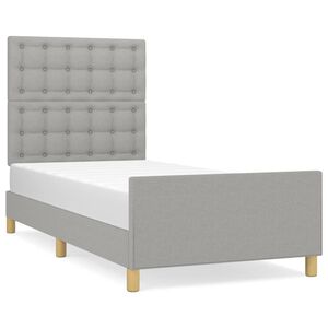 vidaXL Estructura de cama con cabecero de tela gris claro 80x200 cm