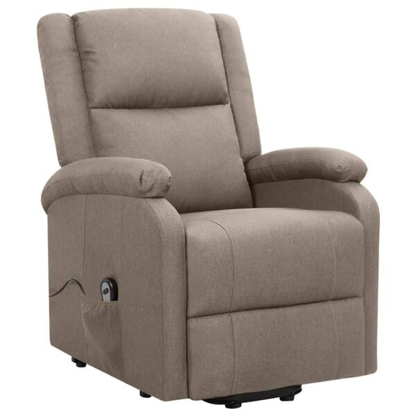 vidaXL Sill&oacute;n elevable tela gris taupe